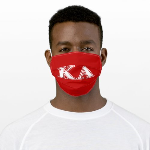 Kappa Alpha Order White and Red Letters Adult Cloth Face Mask