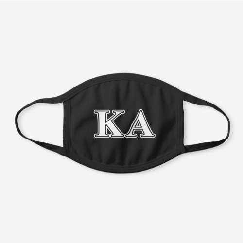 Kappa Alpha Order White and Red Letters Black Cotton Face Mask