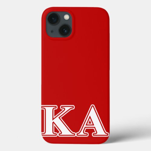Kappa Alpha Order White and Red Letters iPhone 13 Case