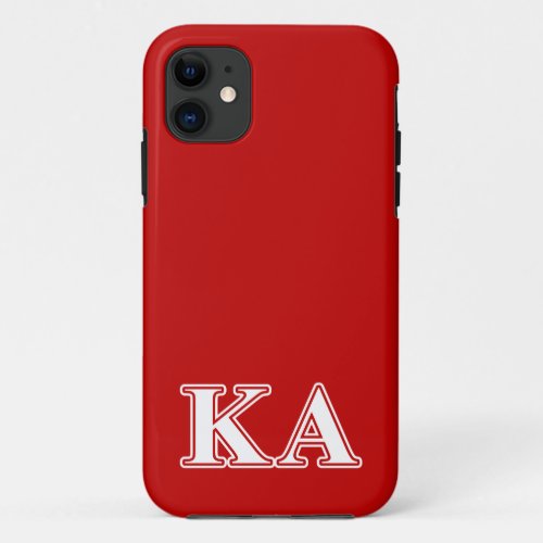 Kappa Alpha Order White and Red Letters iPhone 11 Case