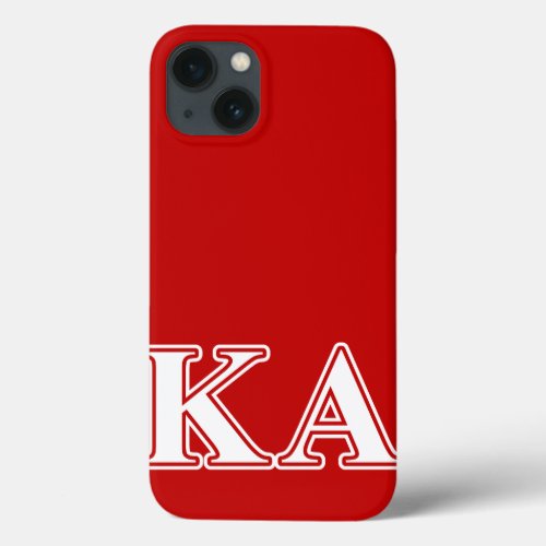 Kappa Alpha Order White and Red Letters iPhone 13 Case