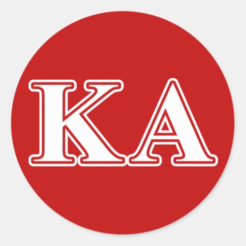 Kappa Alpha Order White and Red Letters Classic Round Sticker