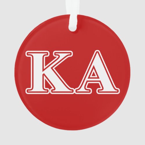 Kappa Alpha Order White and Red Letters Ornament