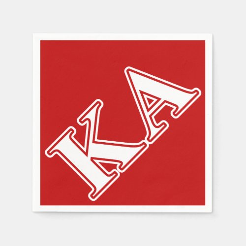 Kappa Alpha Order White and Red Letters Paper Napkins