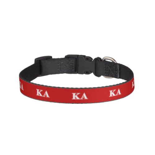 Kappa Alpha Order White and Red Letters Pet Collar