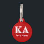 Kappa Alpha Order White and Red Letters Pet ID Tag<br><div class="desc">Check out these official Kappa Alpha Order designs! Personalize your own Greek merchandise on Zazzle.com! Click the Customize button to insert your own name, class year, or club to make a unique product. Try adding text using various fonts & view a preview of your design! Zazzle's easy to customize products...</div>