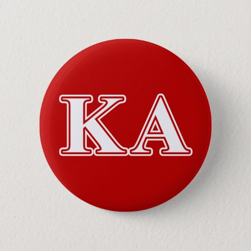 Kappa Alpha Order White and Red Letters Pinback Button