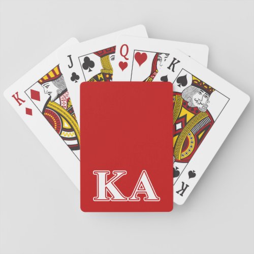 Kappa Alpha Order White and Red Letters Playing Cards