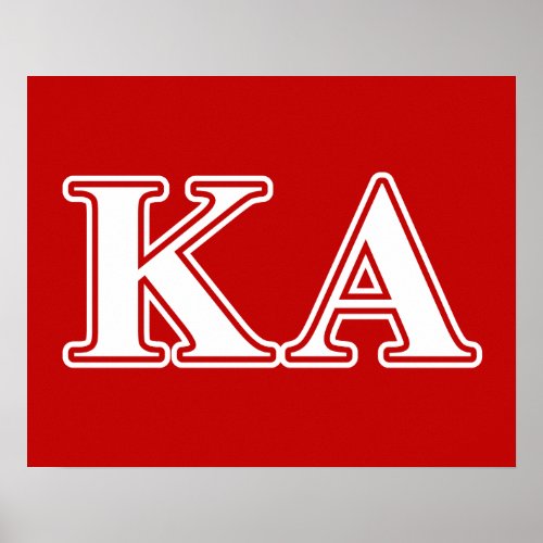 Kappa Alpha Order White and Red Letters Poster