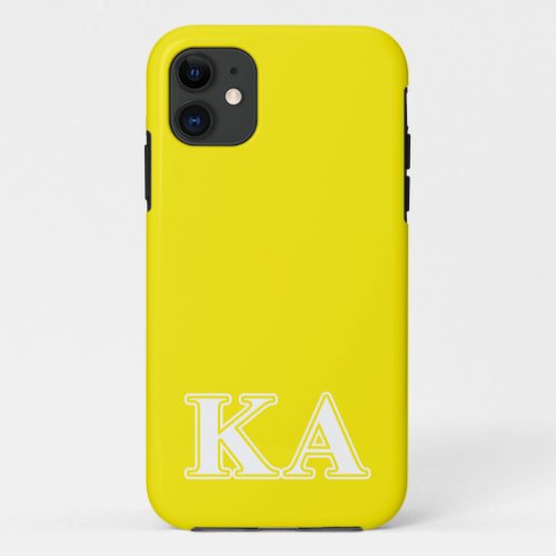 Kappa Alpha Order White and Yellow Letters iPhone 11 Case