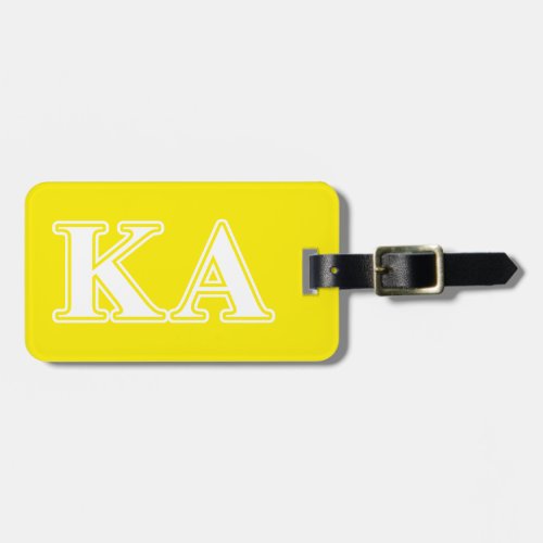 Kappa Alpha Order White and Yellow Letters Luggage Tag