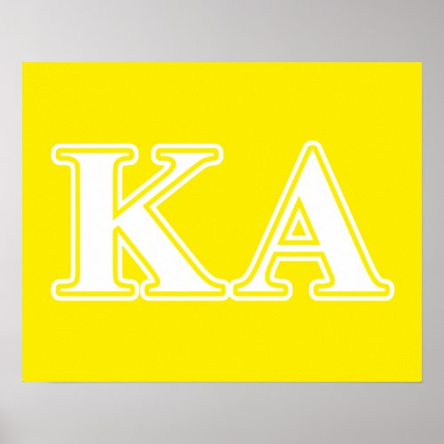 Kappa Alpha Order White and Yellow Letters Poster