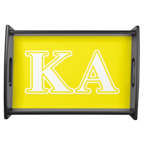 Kappa Alpha Order White and Yellow Letters Serving Tray