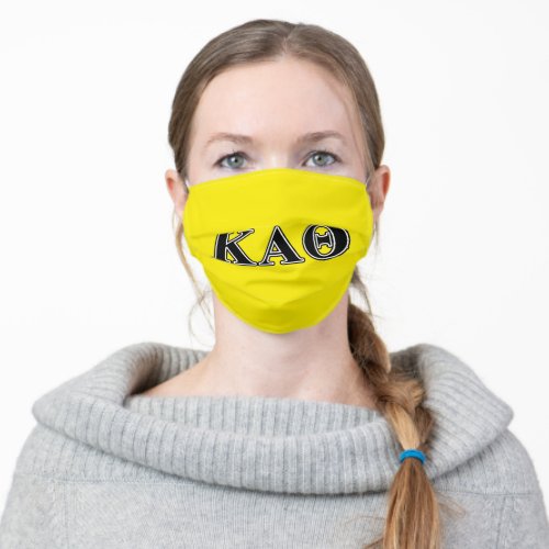 Kappa Alpha Theta Black Letters Adult Cloth Face Mask
