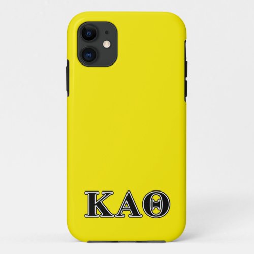Kappa Alpha Theta Black Letters iPhone 11 Case