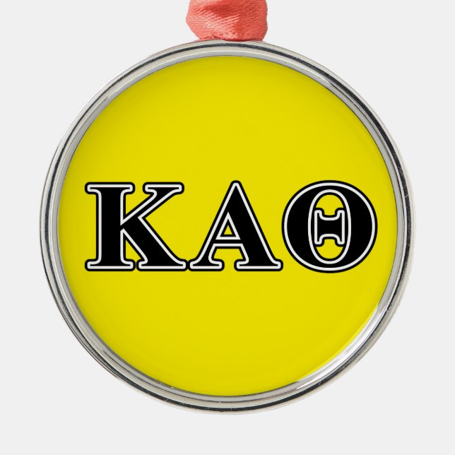 Kappa Alpha Theta Black Letters Metal Ornament (Front)