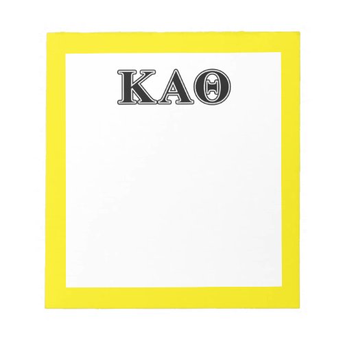Kappa Alpha Theta Black Letters Notepad