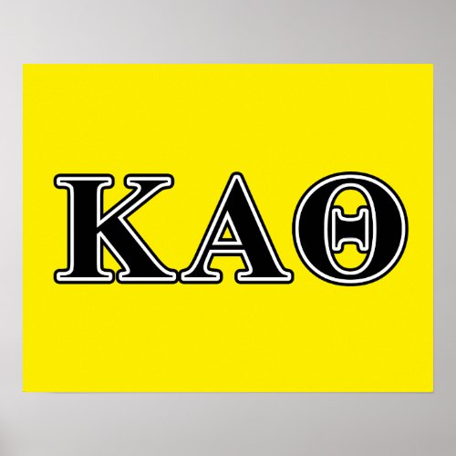 Kappa Alpha Theta Black Letters Poster