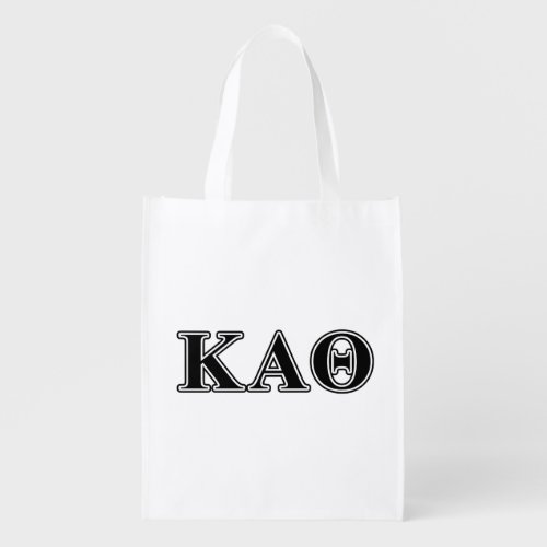 Kappa Alpha Theta Black Letters Reusable Grocery Bag