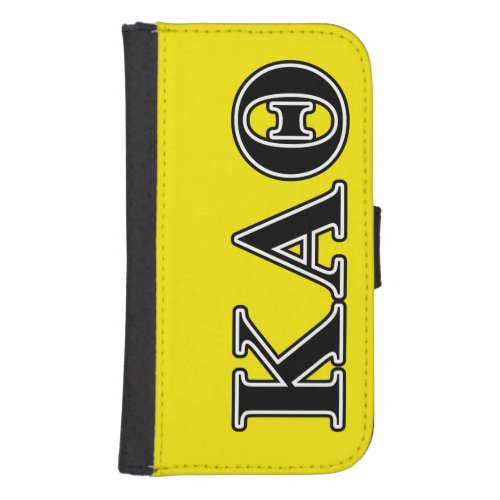 Kappa Alpha Theta Black Letters Wallet Phone Case For Samsung Galaxy S4