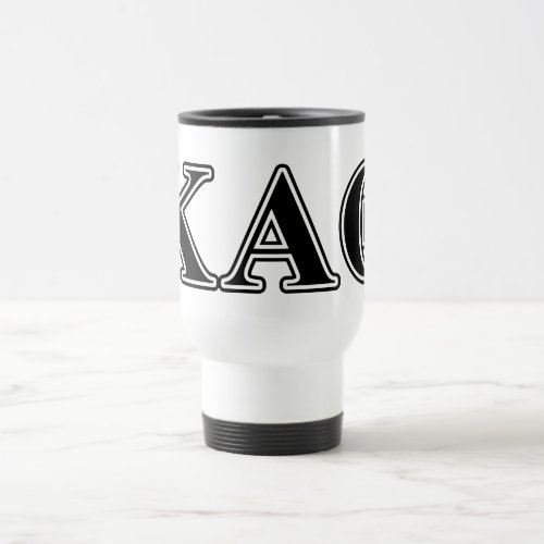 Kappa Alpha Theta Black Letters Travel Mug