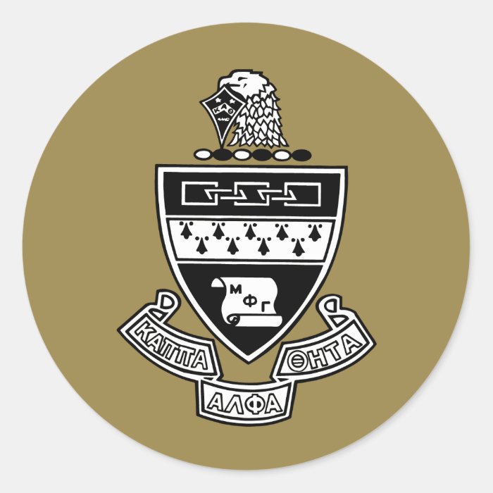 Kappa Alpha Theta Coat of Arms Black and White Sticker