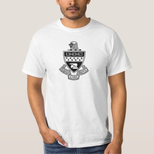 Kappa Alpha Theta Coat of Arms Black and White T_Shirt