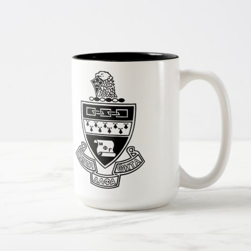 Kappa Alpha Theta Coat of Arms Black and White Two_Tone Coffee Mug