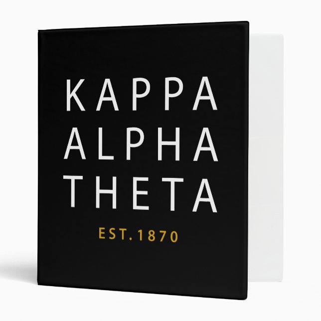 Kappa Alpha Theta | Est. 1870 3 Ring Binder (Front/Inside)
