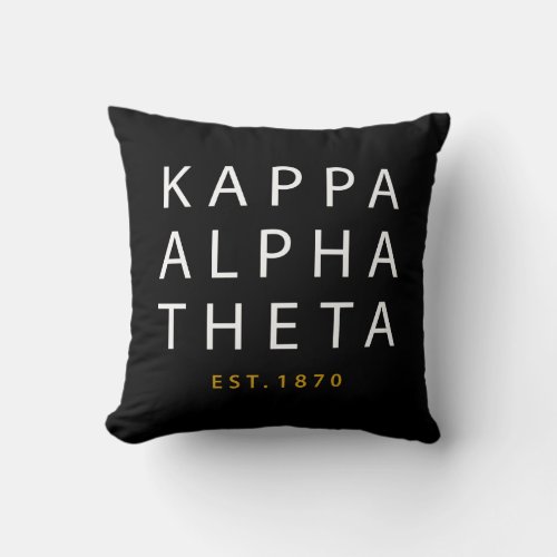 Kappa Alpha Theta  Est 1870 Throw Pillow