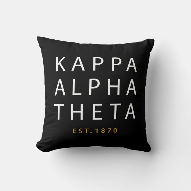Kappa Alpha Theta | Est. 1870 Throw Pillow (Front)
