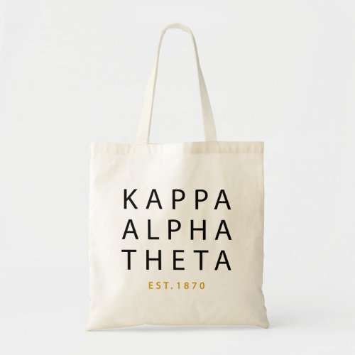 Kappa Alpha Theta  Est 1870 Tote Bag