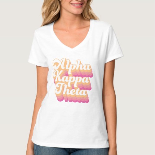 Kappa Alpha Theta  Groovy Script T_Shirt
