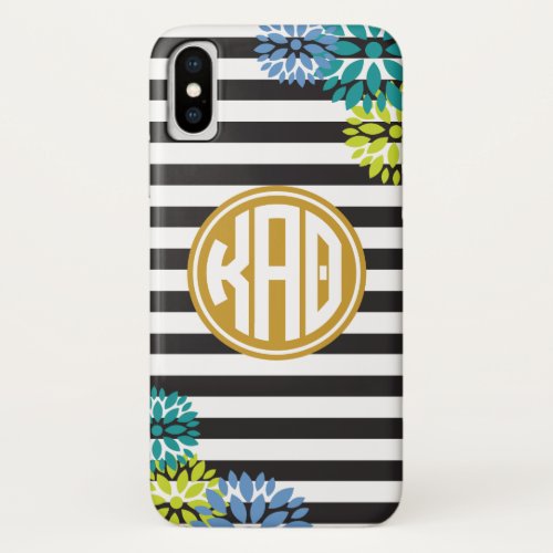 Kappa Alpha Theta  Monogram Stripe Pattern iPhone X Case