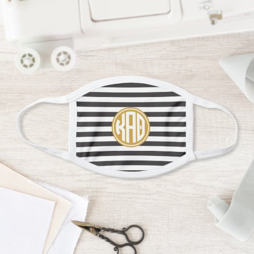 Kappa Alpha Theta  Monogram Stripe Pattern Face Mask