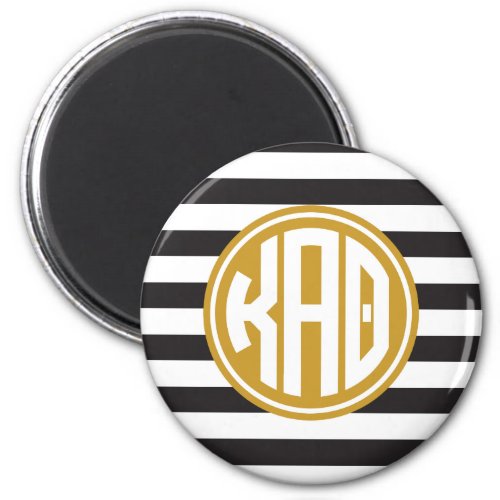 Kappa Alpha Theta  Monogram Stripe Pattern Magnet