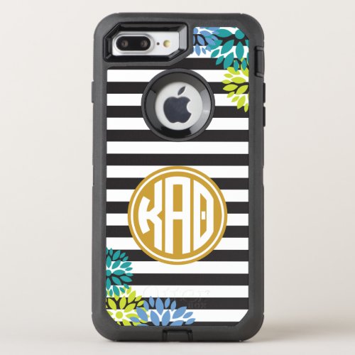 Kappa Alpha Theta  Monogram Stripe Pattern OtterBox Defender iPhone 8 Plus7 Plus Case