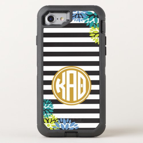 Kappa Alpha Theta  Monogram Stripe Pattern OtterBox Defender iPhone SE87 Case