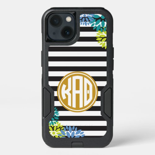 Kappa Alpha Theta  Monogram Stripe Pattern iPhone 13 Case