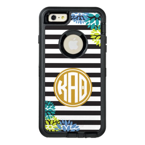Kappa Alpha Theta  Monogram Stripe Pattern OtterBox Defender iPhone Case
