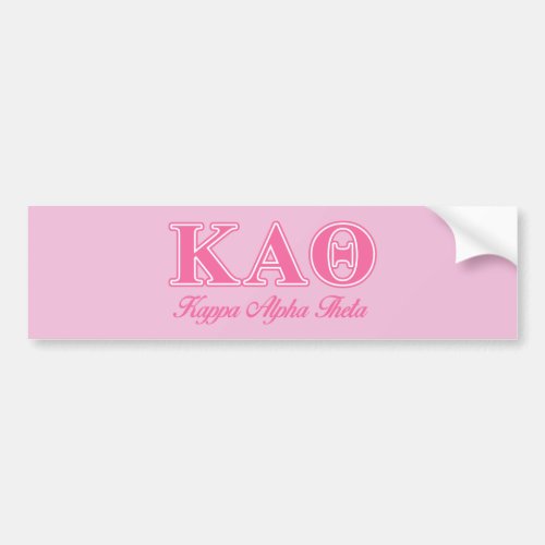 Kappa Alpha Theta Pink Letters Bumper Sticker
