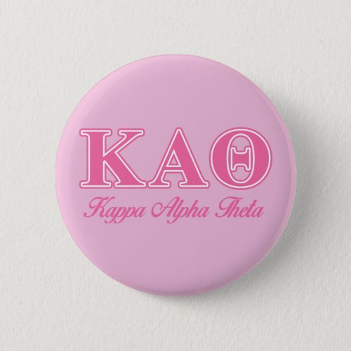 Kappa Alpha Theta Pink Letters Button