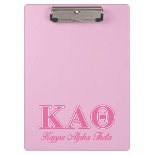 Kappa Alpha Theta Pink Letters Clipboard