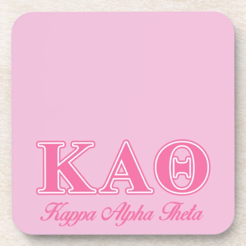 Kappa Alpha Theta Pink Letters Coaster