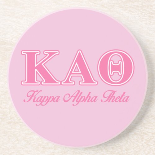 Kappa Alpha Theta Pink Letters Drink Coaster
