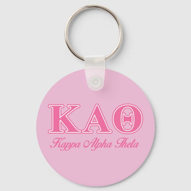 Kappa Alpha Theta Pink Letters Keychain (Front)