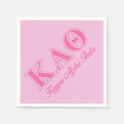 Kappa Alpha Theta Pink Letters Napkins