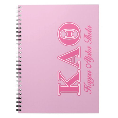 Kappa Alpha Theta Pink Letters Notebook