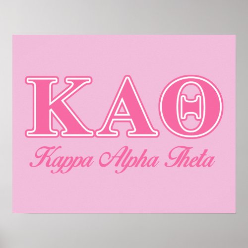 Kappa Alpha Theta Pink Letters Poster