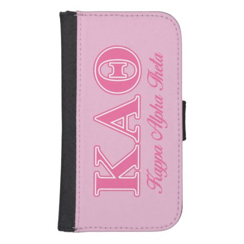 Kappa Alpha Theta Pink Letters Samsung S4 Wallet Case